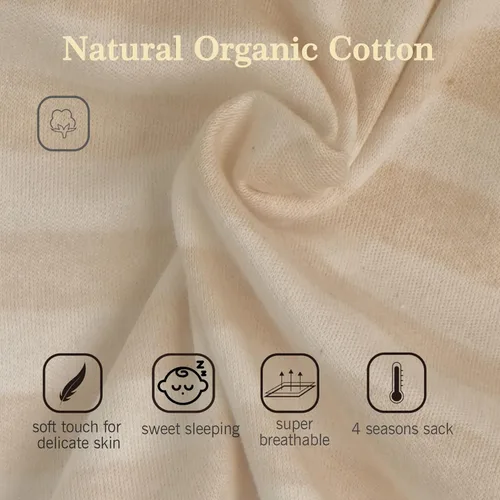 Miniatura 4 de Saco de dormir para bebé de algodón natural para niños de 9 a 18 meses, sin mangas, 4 estaciones, ligero, unisex, 18-24 meses, Tog 1.0, transición