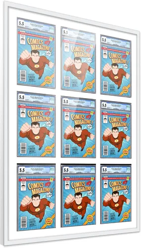 Miniatura 116 de Marco de cómic con paspartú para 8 CGC, CBCS o PGX Graded Comics - Marco de cómic blanco para cómics de 8.125 x 13 pulgadas Marco blanco