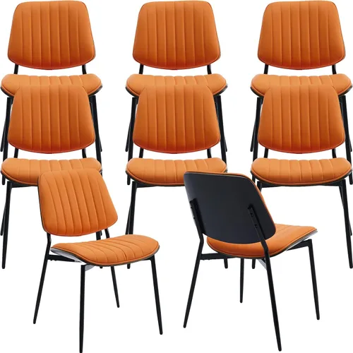Miniatura 20 de ODUSE-DAILY Juego de 2 sillas de comedor modernas de mediados de siglo, sillas de cocina y comedor negras, juego de 2, sillas de cocina tapizadas