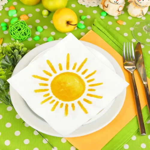 Miniatura 6 de Yeaqee 100 servilletas de papel boho Sunshine para el primer cumpleaños, baby shower, decoraciones de fiesta, papel desechable de 13 x 13 pulgadas