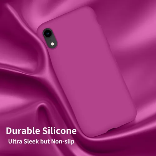 Miniatura 4 de Cordking Funda diseñada para iPhone XR, funda de silicona ultra delgada a prueba de golpes con [forro de microfibra suave antiarañazos], 6.1 Rosado