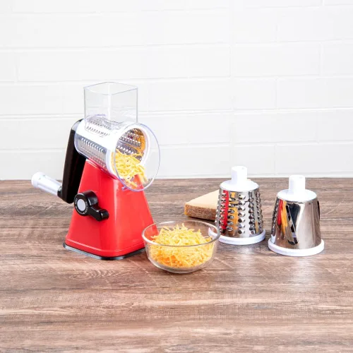 Miniatura 6 de Restaurantware Met Lux - Rallador de queso de 11 x 7 x 6 pulgadas con asa, 1 rallador de queso giratorio de alta resistencia, trituradora