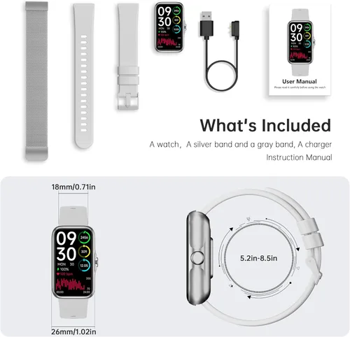 Miniatura 7 de Fitness Tracker with 24/7 Continuous Heart Rate, Blood Oxy-gen Monitor, Smart Watch with Sleep Monitor, IP68 Waterproof Activity Tracker Step