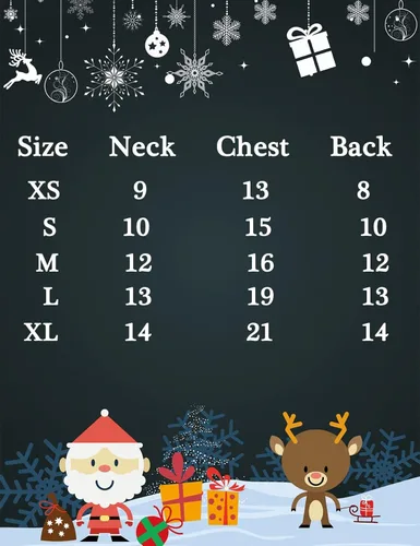 Miniatura 3 de Camisa de Navidad para perro Reno, ropa para mascotas, 100% algodón, pijama para cachorros, disfraces de Navidad para perros (M)