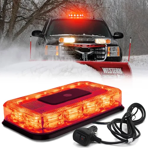 Miniatura 8 de Barra de luces estroboscópicas LED roja y azul de 12 pulgadas para techo, 72 LED, magnética, mini luz de advertencia de emergencia para vehículos