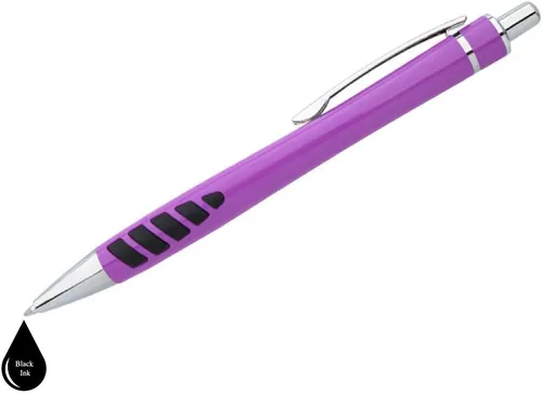 Miniatura 4 de ExpressDesigns™ - Su nombre o huella en nuestro bolígrafo Addison impreso personalizado - Agarre de goma para escribir comodidad y control, tinta