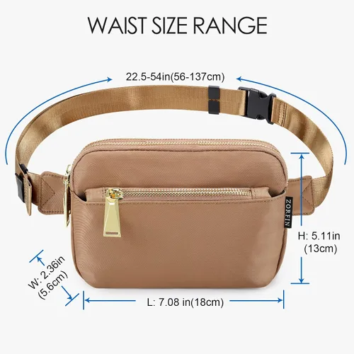 Miniatura 21 de ZORFIN Riñonera para mujeres y hombres, riñonera de moda con correa ajustable para exteriores, entrenamiento, viajes, casual, correr, senderismo