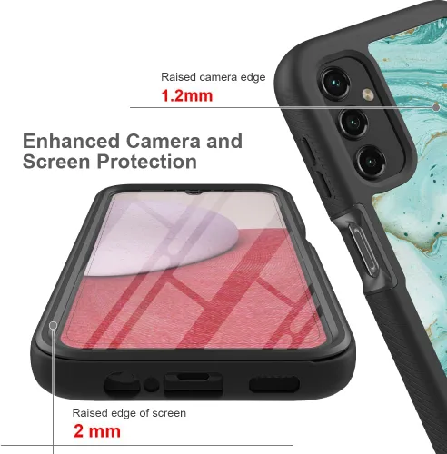 Miniatura 5 de TJS Funda compatible con Samsung Galaxy A14 5G, con [protector de pantalla integrado], cubierta protectora de cuerpo completo contra caídas