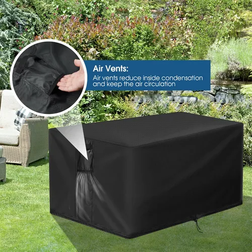 Miniatura 5 de Cubierta rectangular para hoguera, fundas rectangulares de 32 pulgadas, cubierta de mesa impermeable para fogata de gas, 32 x 20 x 16 pulgadas