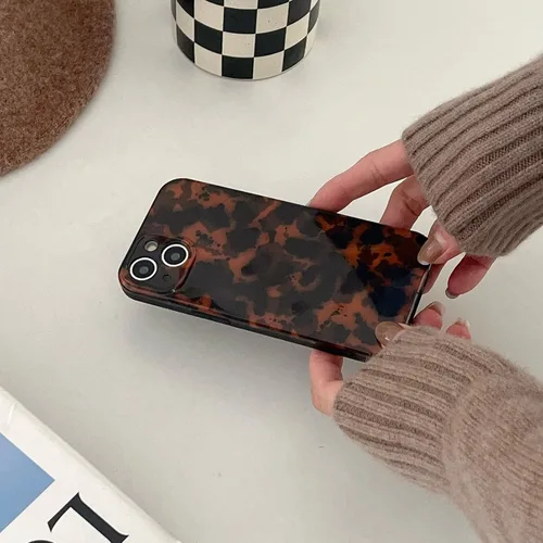 Miniatura 7 de Funda Compatible con iPhone 11, Caparazón de Tortuga Marrón Ámbar con Estampado de Leopardo Cubierta Retro Chic Elegante Clásica Linda Protectora