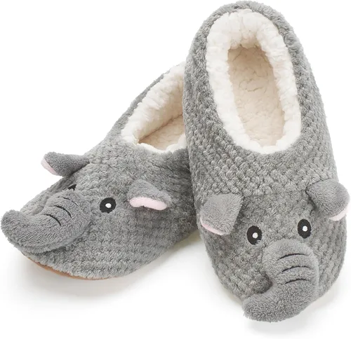 cosyone1997 Lindas pantuflas de animales para niños, niñas y mujeres, calcetines de casa mullidos con suela antideslizante suave, regalos únicos