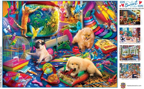 Miniatura 4 de MasterPieces Rompecabezas de 550 piezas para adultos, familia o jóvenes, sala de juegos de mascotas, 18 x 24 pulgadas