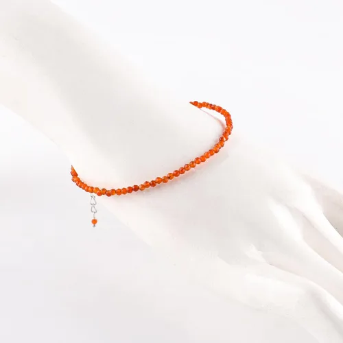 Miniatura 29 de InfinityGemsArt Natural Stone Beads Dainty Bracelet Jewelry for Women, Crystals and Gemstones Birthstone 925 Sterling Silver Chain 8 inch Gifts For
