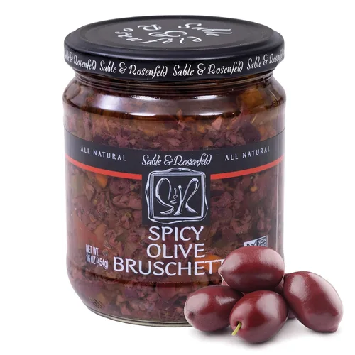 Miniatura 8 de Sable & Rosenfeld Bruschetta de aceitunas - Earth Kosher - Bruschetta de oliva picante - Paquete de 2 (16 onzas cada uno)