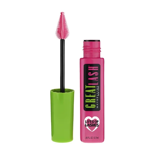 Máscara lavable para pestañas Lots of Lashes de Maybelline New York, 0.43 onzas líquidas, Blackest Black