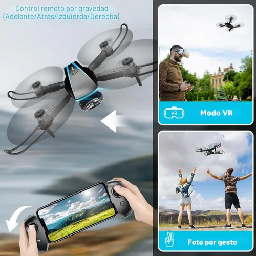 Miniatura 6 de Oddire - Dron con cámara - Drones para adultos, con 2 baterías, estuche de transporte, hélices, dron plegable HD 1080P con vuelo estable, Azul