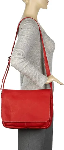 Miniatura 5 de Le Donne Bolso de cuero con solapa completa sobre el hombro, cruzado de cuero Vaquetta colombiano de grano completo, 13" x 10" x4