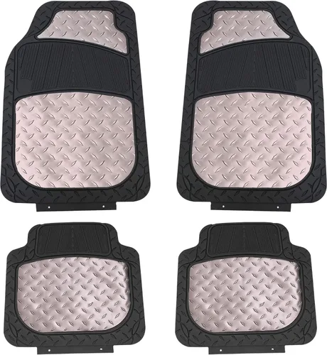 Miniatura 10 de FH Group Alfombras de piso para autos - Alfombras de goma metálica resistentes para autos, juego completo de ajuste universal, alfombras de piso a