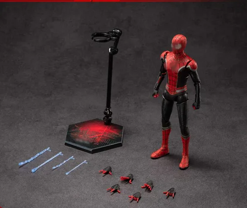 Miniatura 5 de LonullyMege No Way Home Spiderman Figuras de acción - 7 pulgadas, todos los articulados móviles, colección exquisita, modelo de regalo (Rojo y Negro)