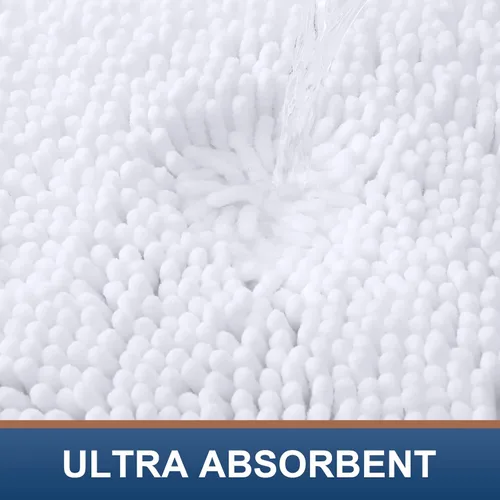 Miniatura 4 de Smiry Juego de tapetes de baño y alfombra de inodoro en forma de U, lavable a máquina, antideslizante, absorbente, alfombra de baño lanuda