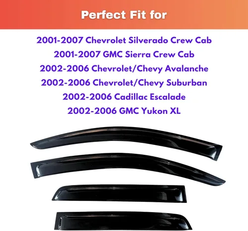 Miniatura 387 de KPY Visor de ventana compatible con Kia Soul 2009-2013, Protector contra lluvia de 4 unidades, deflectores de ventilación de ventana lateral