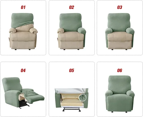 Miniatura 7 de IMYOGI Fundas de sofá de alta elasticidad para sofá reclinable, funda elástica para sofá individual, 1 pieza, protector de muebles, funda de tela
