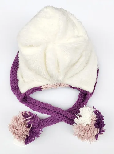 Miniatura 4 de HUAMULAN - Gorro de invierno para mujer estilo peruano con forro polar, solapas para orejas, doble capa, con pompones