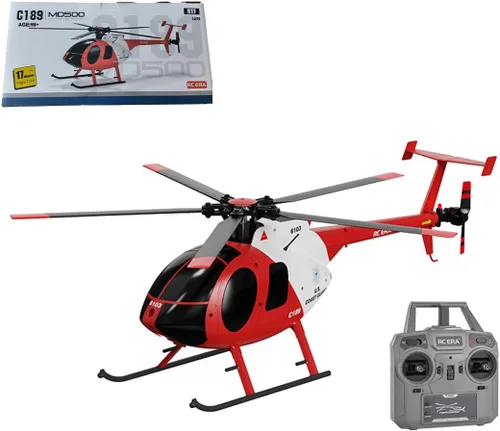 Helicóptero RC, modelo de avión MD500 C189 1/28 2.4G 4CH modelo de helicóptero de un solo rotor (versión RTF)