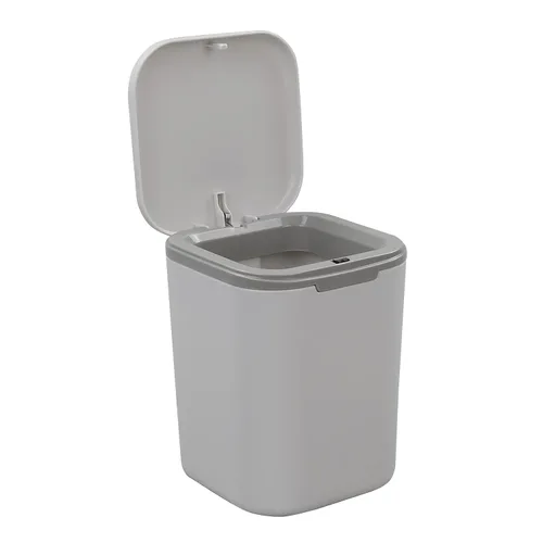 Miniatura 8 de Cubo de basura pequeño de 0.5 galones para encimera, cesta de basura de escritorio pequeña, color negro Mini basurero de escritorio con botón