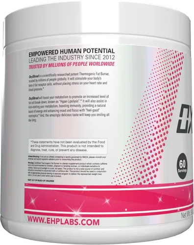Miniatura 10 de EHP Labs OxyShred Polvo de Pre Entrenamiento - Polvo de preentrenamiento con L Glutamina y Acetil L Carnitina, Bebida Energizante - Cosmic Blast, 60