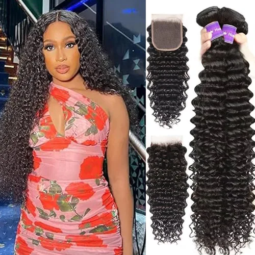 Miniatura 11 de Paquetes de Cabello Humano de Ondas Profundas （12 14 16 ）12A 100% Sin Procesar Cabello Humano Virgen Brasileño Profundo Rizado Tejido de Cabello