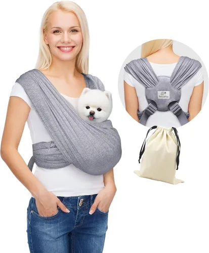 Transportador para perros pequeños, transportador de perros con orientación frontal, eslinga para gatos manos libres, tamaño ajustable, reduce el