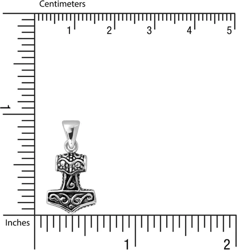 Miniatura 3 de Plata de ley withlovesilver Trinity Viking celta Amuleto martillo de Thor Mjolnir colgante