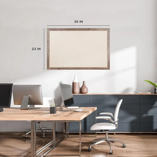 Miniatura 2 de U Brands - Tablón de anuncios de lino, de corcho de lino, 23 x 35 pulgadas, marco de madera rústica (4891U00-01)