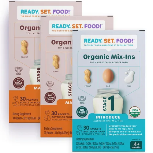 Miniatura 9 de Ready Set Food Stage 1 - Mezcla de alimentos orgánicos para bebés, kit de introducción temprana de alérgenos para bebés de más de 4 meses, huevos