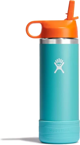 Miniatura 18 de Hydro Flask Botella de agua para niños para la escuela, acero inoxidable y aislada con tapa de pajita, 18 onzas en dalia Dahlia