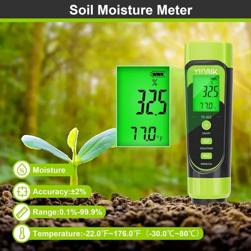 Miniatura 2 de Probador digital de humedad de pH del suelo, medidor de pH de humedad de plantas para suelo y agua, gran kit de prueba de suelo para jardinero
