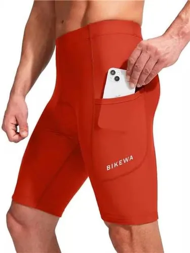 Miniatura 2 de Bikewa - Pantalones cortos de ciclismo para hombre, con acolchado 3D, para ciclismo de carretera o montaña, FPU 50+, bolsillos con cremallera