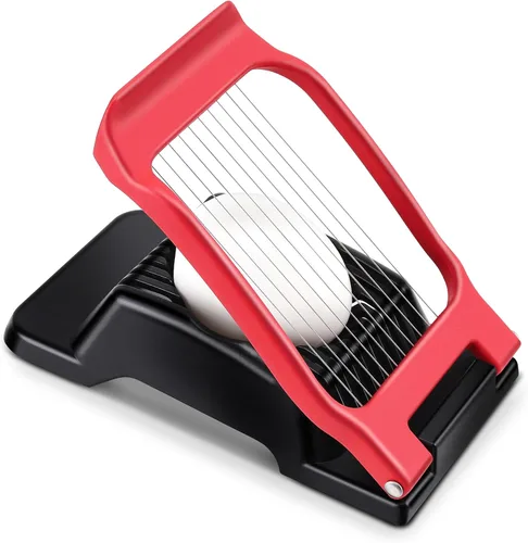 Miniatura 10 de Yuzxaun Cortador de Huevos para Huevos Duros, Alambre de Acero Inoxidable, Cortador de Huevos de Aluminio Resistente Apto para Lavavajillas