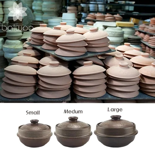 Miniatura 2 de Olla coreana de barro de barro Ttukbaegi, Esmalte de barro natural de cerámica de arcilla Cazuela de cocción de arcilla, Olla de cerámica resistente