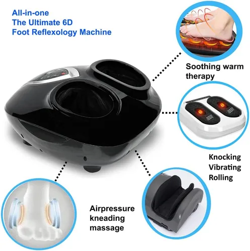 Miniatura 3 de Carepeutic Masajeador de pies Shiatsu 6D con masaje de amasamiento y calor, masajeador eléctrico de pies de tejido profundo para pies cansados