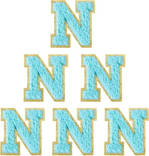Miniatura 199 de 6 piezas de parches de letras de chenilla autoadhesivas, parches de letras preppy de 2 pulgadas para bolsos, ropa y sombreros, grandes pegatinas
