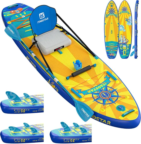 Miniatura 11 de iTAOSTAR Journey Tabla de Paddle de 11'6" / 11'×34" / 11'×35" Extra Ancha, Accesorios Premium de Tabla SUP Todo-en-Uno, Aletas Personalizadas