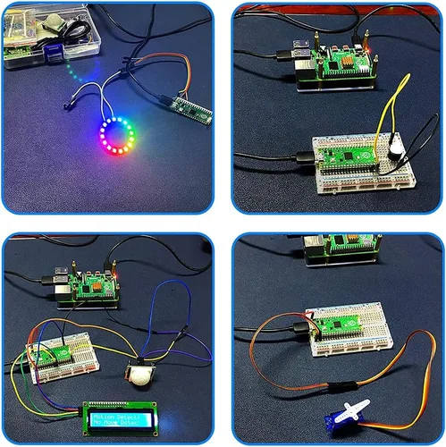 Miniatura 4 de GeeekPi Kit básico de inicio para Raspberry Pi Pico, con Breadboard, módulo de pantalla LCD I2C 1602, servo Mirco de 0.32 oz para principiantes