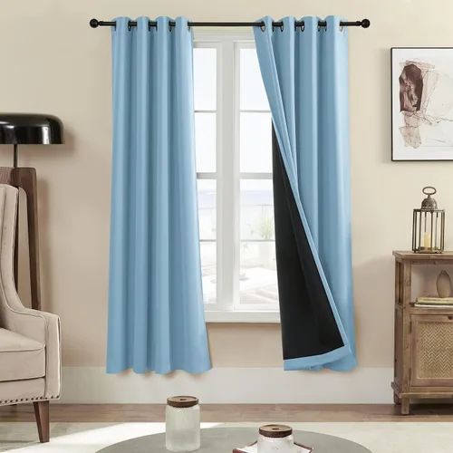 Miniatura 41 de Rutterllow - Cortinas 100% opacas, paneles de cortina con ojales, aislamiento térmico y bloqueo de luz para habitación y sala de estar