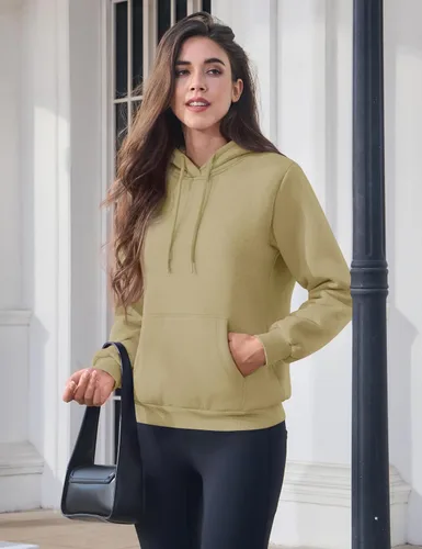 Miniatura 112 de MAGCOMSEN Sudaderas con capucha para mujer, con forro de sherpa, de vellón, para invierno, cálido, pesado, de algodón, con bolsillo