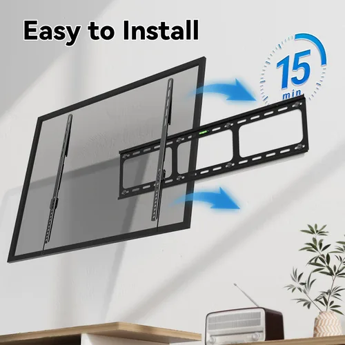 Miniatura 8 de Soporte de pared para TV ultra delgado, de 0.63 pulgadas, de perfil bajo, para la mayoría de 50 a 100 pulgadas, soporte de pared fijo para TV que se