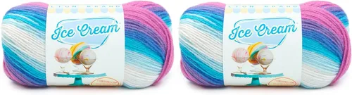 Miniatura 59 de Lion Brand Yarn, Hilo para Bebé Ice Cream para tejer, ganchillo y manualidades, Baseball Nut, 1 paquete, fibra acrílica colorida de peso DK