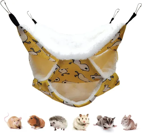 LEFTSTARER Hamaca planeadora de azúcar de triple capa, hamaca pequeña para mascotas, accesorios de jaula de planeador de azúcar, ropa de cama de
