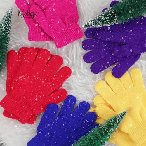 Miniatura 3 de Motique Accessories Guantes mágicos de punto para niñasniños de colores sólidos